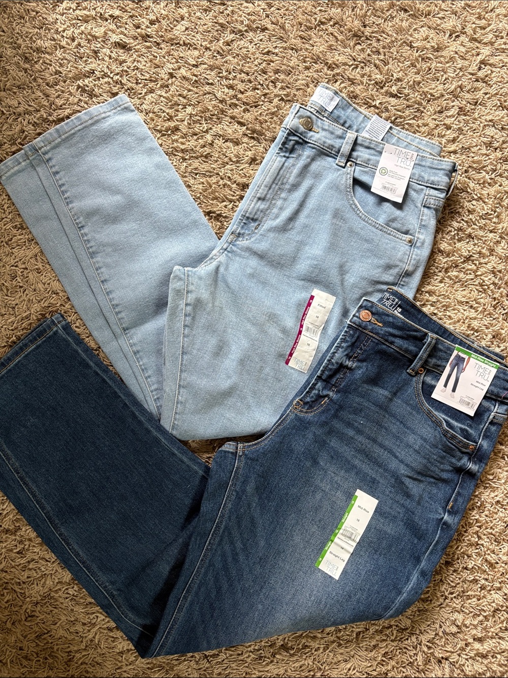New 2pair Time and Tru Blue Women's Jeans size 18